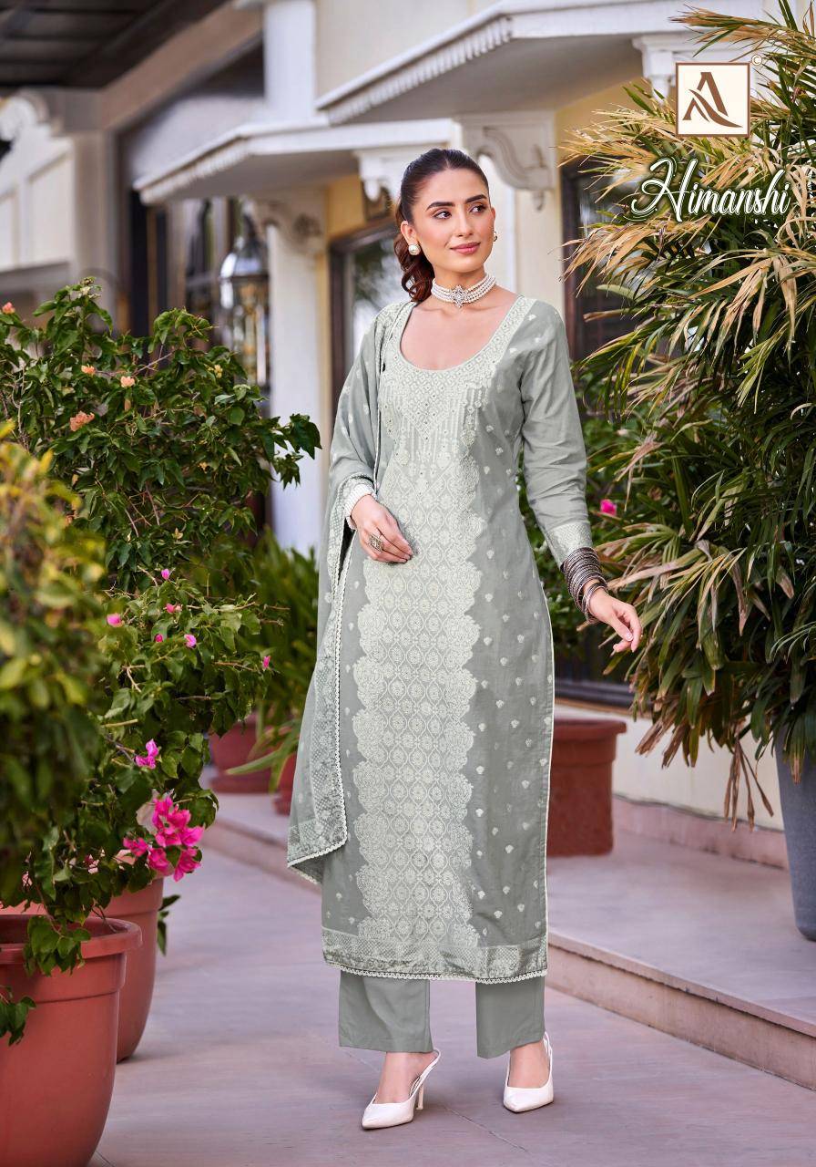 HIMANSHI By Alok Suit Stylish Beautiful Colourful Printed & Embroidered Party Wear & Occasional Wear Pure cotton Dresses At Wholesale Price